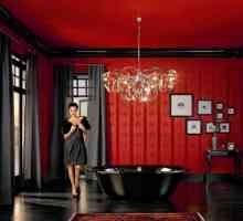 Tendințele modei în baie - un negru, sticlă și baie din lemn