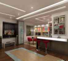Opțiuni de design pentru proiectarea plafonului în bucătărie, living