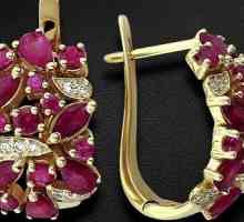 Cercei de aur: ornament cu rubin