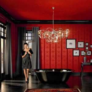Tendințele modei în baie - un negru, sticlă și baie din lemn