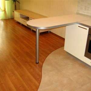 Zonarea spațiu: podele Combinație pentru bucătării și holuri